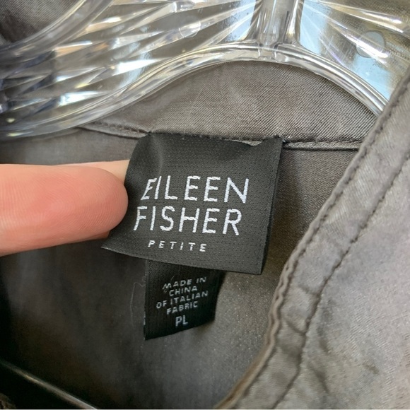 Eileen Fisher Silvery Gray Button Down Jacket Size PL - Picture 3 of 10